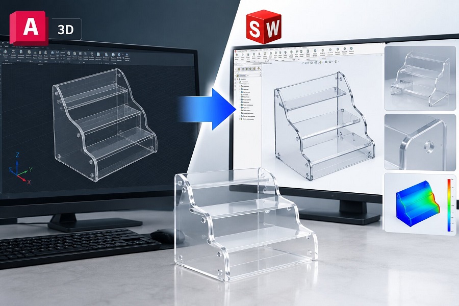 Improving Acrylic Display Stand Design Through a Transition from AutoCAD 3D to SolidWorks